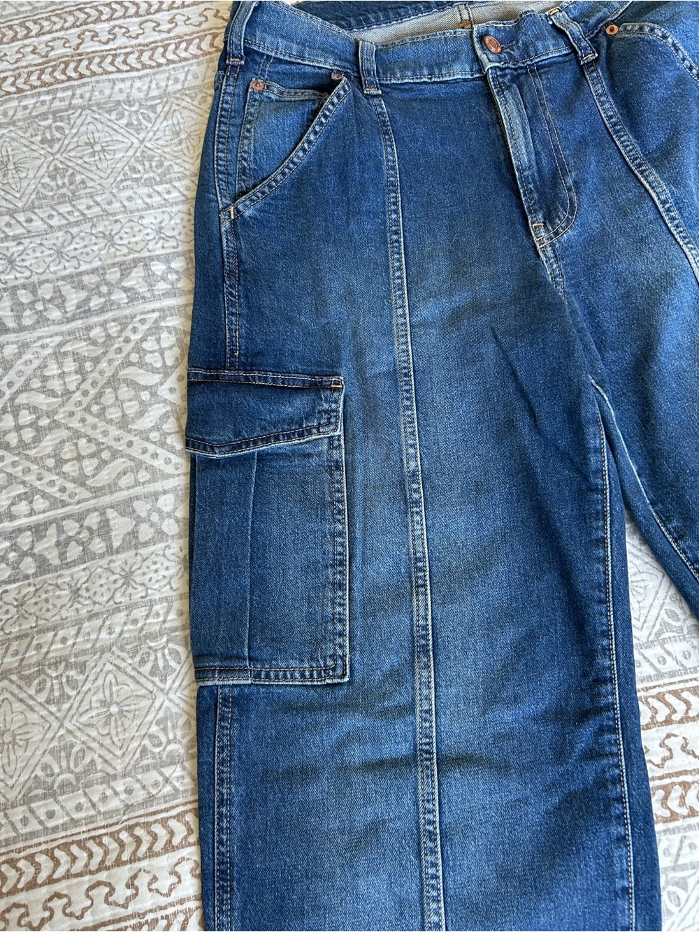 Gap Mid Rise '90s Loose Cargo Jeans Medium Indigo Size 29 / 8R